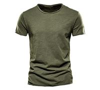 Maglietta da uomo oversize, a maniche corte, con scollo rotondo, basic, palestra, fitness, da uomo, slim fit, per lo sport, da uomo, con scollo a V, Ag., M