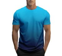 Maglietta da uomo oversize con stampa città, girocollo, a maniche corte, basica, casual, per il tempo libero e lo sport, Blu, M