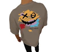 Maglietta da Uomo Oversize Magliette Sportive Elasticizzata Comoda Top Comodi a Maniche Corte Oversized Streetwear Lightweight Tee T Shirt Vintage Taglie Forti