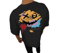 Maglietta da Uomo Oversize Magliette Sportive Elasticizzata Comoda Top Comodi a Maniche Corte Oversized Streetwear Lightweight Tee T Shirt Vintage Taglie Forti