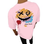 Maglietta da Uomo Oversize Magliette Sportive Elasticizzata Comoda Top Comodi a Maniche Corte Oversized Streetwear Lightweight Tee T Shirt Vintage Taglie Forti