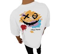 Maglietta da Uomo Oversize Magliette Sportive Elasticizzata Comoda Top Comodi a Maniche Corte Oversized Streetwear Lightweight Tee T Shirt Vintage Taglie Forti