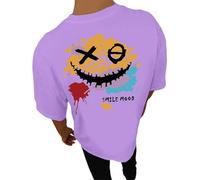 Maglietta da Uomo Oversize Magliette Sportive Elasticizzata Comoda Top Comodi a Maniche Corte Oversized Streetwear Lightweight Tee T Shirt Vintage Taglie Forti