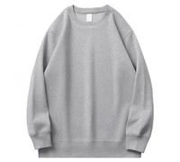 Maglietta da uomo per autunno e inverno, per il tempo libero, viaggi, tinta unita, senza cappuccio, a maniche lunghe, per interni ed esterni, vita quotidiana, Grigio, M