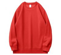 Maglietta da uomo per autunno e inverno, per il tempo libero, viaggi, tinta unita, senza cappuccio, a maniche lunghe, per interni ed esterni, vita quotidiana, Rosso, 3XL