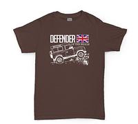 Maglietta da uomo per fan di Defender Of The Realm, Land Rover, fuori strada Brown Medium