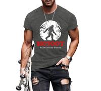 Maglietta da uomo per Halloween, a maniche corte, con grafica animale, top estivo alla moda per feste di Halloween, Grigio scuro, XL