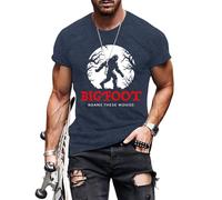 Maglietta da uomo per Halloween, a maniche corte, con grafica animale, top estivo alla moda per feste di Halloween, blu navy, 4XL