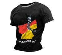 Maglietta da uomo per il giorno dell'unità tedesca - Maglietta patriottica con mappa della Germania | Top 3 ottobre 1990 con bandiera, Stil_d01 Nero, XXL