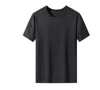 Maglietta da uomo, per il tempo libero, da uomo, a maniche corte, slim fit, tinta unita, girocollo, estiva, vestibilità normale, sport, fitness, funzionale, comoda, casual, sportiva, basic, Nero , m