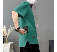 Maglietta da uomo per tutti i giorni con tasca nascosta, comoda, stile ampio e maniche a cinque punti traspiranti (3XL verde)