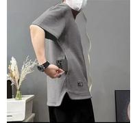 Maglietta da uomo per tutti i giorni con tasca nascosta, comoda, stile ampio e maniche a cinque punti traspiranti (4XL grigio)