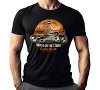 Maglietta da uomo per US Cars Classic Auto Oldtimer Hot-Rod Fans: Classic Race - Riders on The Storm