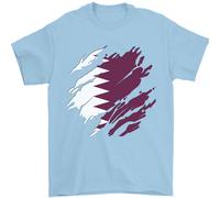 Maglietta Da Uomo Qatar Flag Qatari Day 100% Cotone