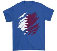 Maglietta Da Uomo Qatar Flag Qatari Day 100% Cotone