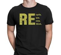 Maglietta da uomo Recycle Reuse Renew Rethink Crisis Environmental Activism...