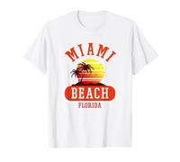 Maglietta da uomo retrò Cool Miami Beach Florida Beaches Maglietta