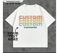 Maglietta da uomo retrò personalizzata con lettera, personalizza il tuo testo, personalizza il tuo nome, personalizza la stampa di lettere d'amore per bambino/amico/idolo/coppia/famiglia/festa/scuola/