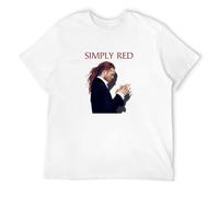 Maglietta da uomo Simply Red Hits Stars Flame CD Book Mick Hucknall Life Blue Sting W, bianco, L