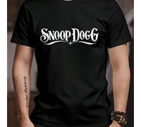 Maglietta da uomo Snoop Dogg Hip Hop, maglietta nera, t-shirt da uomo con scollo tondo, 220 g/m², manica corta estiva in puro cotone (1 pezzo) T-shirt da uomo a maniche corte, girocollo, casual, stamp