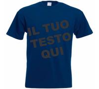 Maglietta da Uomo, Stampa Personalizzata, con Testo a Scelta, Stampa Personalizzata, Regalo per Feste e Sport, Blu Navy, XL