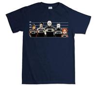 Maglietta da Uomo The Usual Horror Suspects Halloween Blu Navy XXL