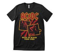 Maglietta Da Uomo Ufficialmente Licenziata AC/DC - Back In Black Tour 1980