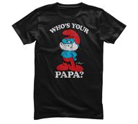 Maglietta Da Uomo Ufficialmente Licenziata Puffi - Chi È Tuo Papà Puffo