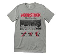 Maglietta Da Uomo Ufficialmente Licenziata Woodstock - Biglietto Di 3 Giorni
