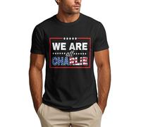 Maglietta da Uomo We Are Charlie con Scritta American Patriotic Justice for Kirk