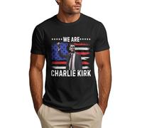 Maglietta da Uomo We Are Charlie con Scritta American Patriotic Justice for Kirk