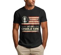 Maglietta da Uomo We Are Charlie con Scritta American Patriotic Justice for Kirk