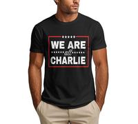 Maglietta da Uomo We Are Charlie con Scritta American Patriotic Justice for Kirk