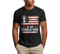 Maglietta da Uomo We Are Charlie con Scritta American Patriotic Justice for Kirk