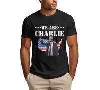 Maglietta da Uomo We Are Charlie con Scritta American Patriotic Stand with Kirk