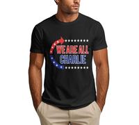 Maglietta da Uomo We Are Charlie con Scritta American Patriotic Stand with Kirk