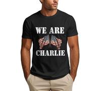 Maglietta da Uomo We Are Charlie con Scritta American Patriotic Stand with Kirk