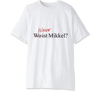 Maglietta da uomo Wo Wann Ist Mikkel? bianco L