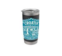 Maglietta da viaggio con scritta "Croatia is Calling and I Must Go" Bicchiere termico in acciaio inox doppia parete