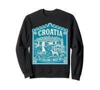 Maglietta da Viaggio con Scritta Croatia is Calling And I Must Go Felpa