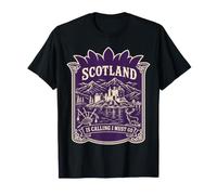 Maglietta da Viaggio con Scritta Scotland is Calling And I Must Go Maglietta