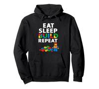 Maglietta Daily Plan Eat Sleep Build Repeat Master Felpa con Cappuccio