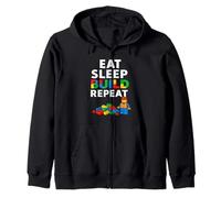Maglietta Daily Plan Eat Sleep Build Repeat Master Felpa con Cappuccio