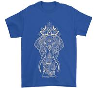 Maglietta D'Artista Elefante Mandala In Oro Uomo 100% Cotone