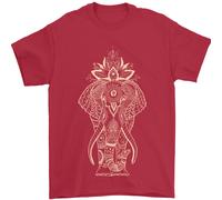 Maglietta D'Artista Elefante Mandala In Oro Uomo 100% Cotone