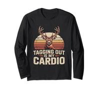 Maglietta Deer Hunting Tagging out Is My Cardio Funny Hunter Maglia a Manica