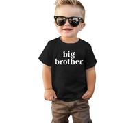 Maglietta del Grande Fratello per Baby Boy Little for Big Big Big Brother Maglietta estiva a maniche corte in cotone ampio, Nero, 18-24 maanden