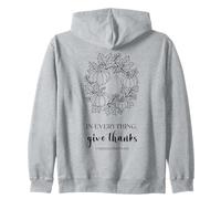 Maglietta della Bibbia Cristiana del Ringraziamento in Everything Give Thanks Felpa con Cappuccio