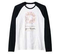 Maglietta della Bibbia Cristiana del Ringraziamento in Everything Give Thanks Maglia con Maniche Raglan