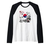 Maglietta della Corea del Sud con Bandiera della Corea per Uomo/Donna/Ragazzo/Bambino Maglia con Maniche Raglan